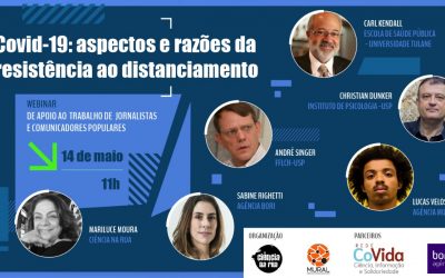 Webinar sobre resistência ao distanciamento acontece nesta quinta-feira