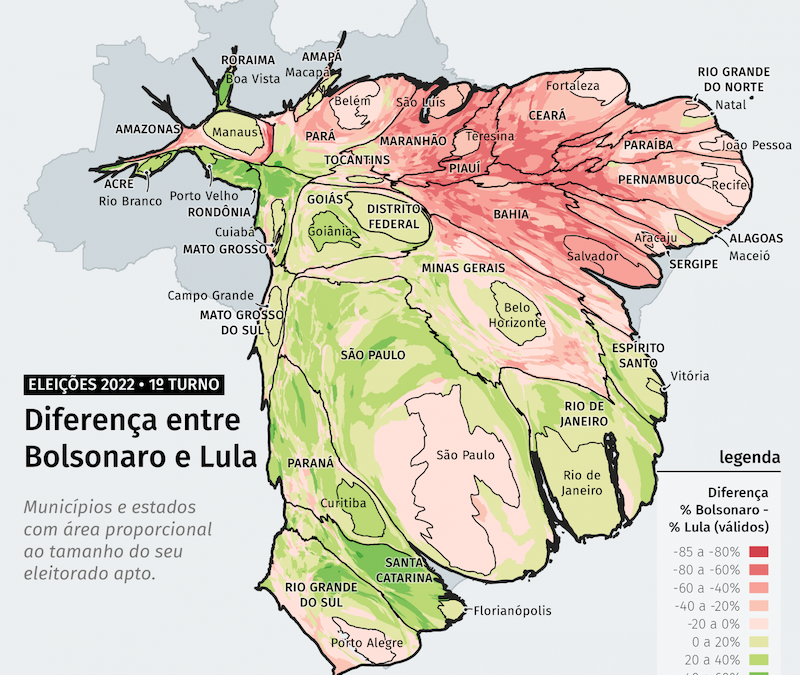 Mapas eleitorais mostram vitórias de Lula e Bolsonaro, mas escondem disputas