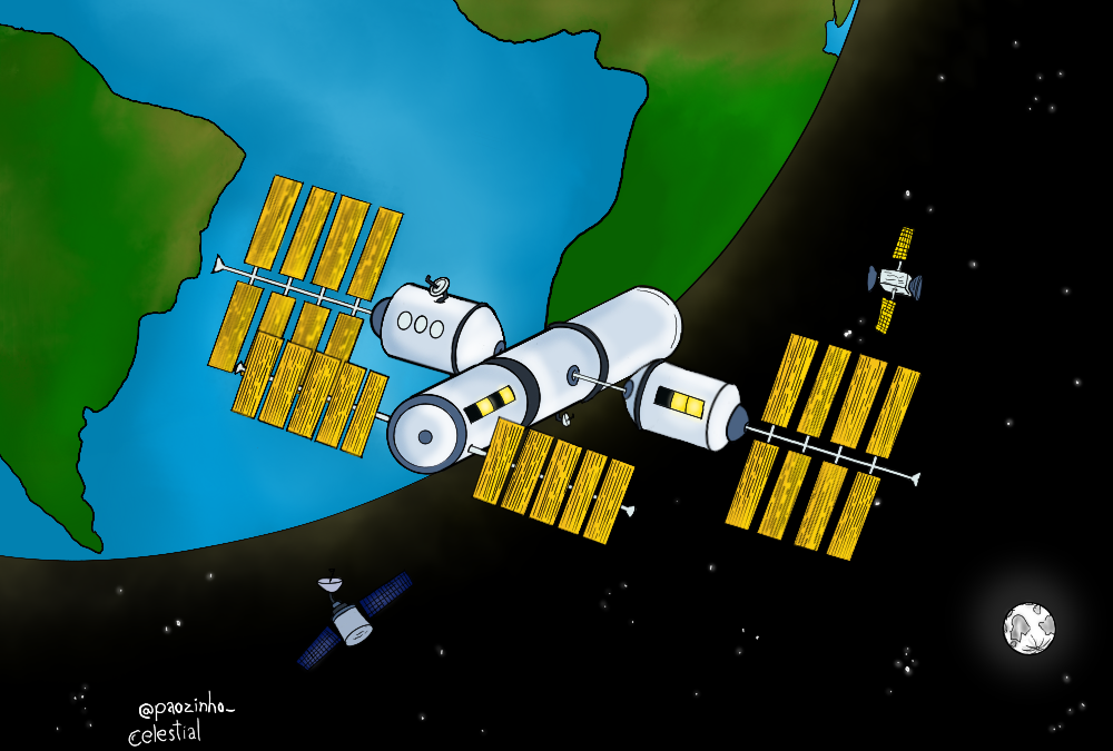 Os astronautas presos do lado de fora da Terra